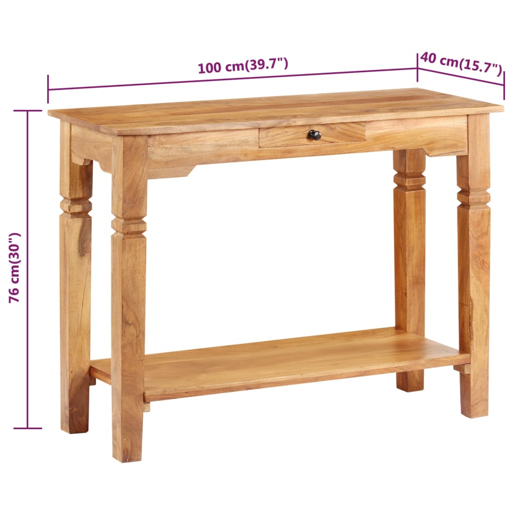Konsollbord 100x40x76 cm heltre akasie