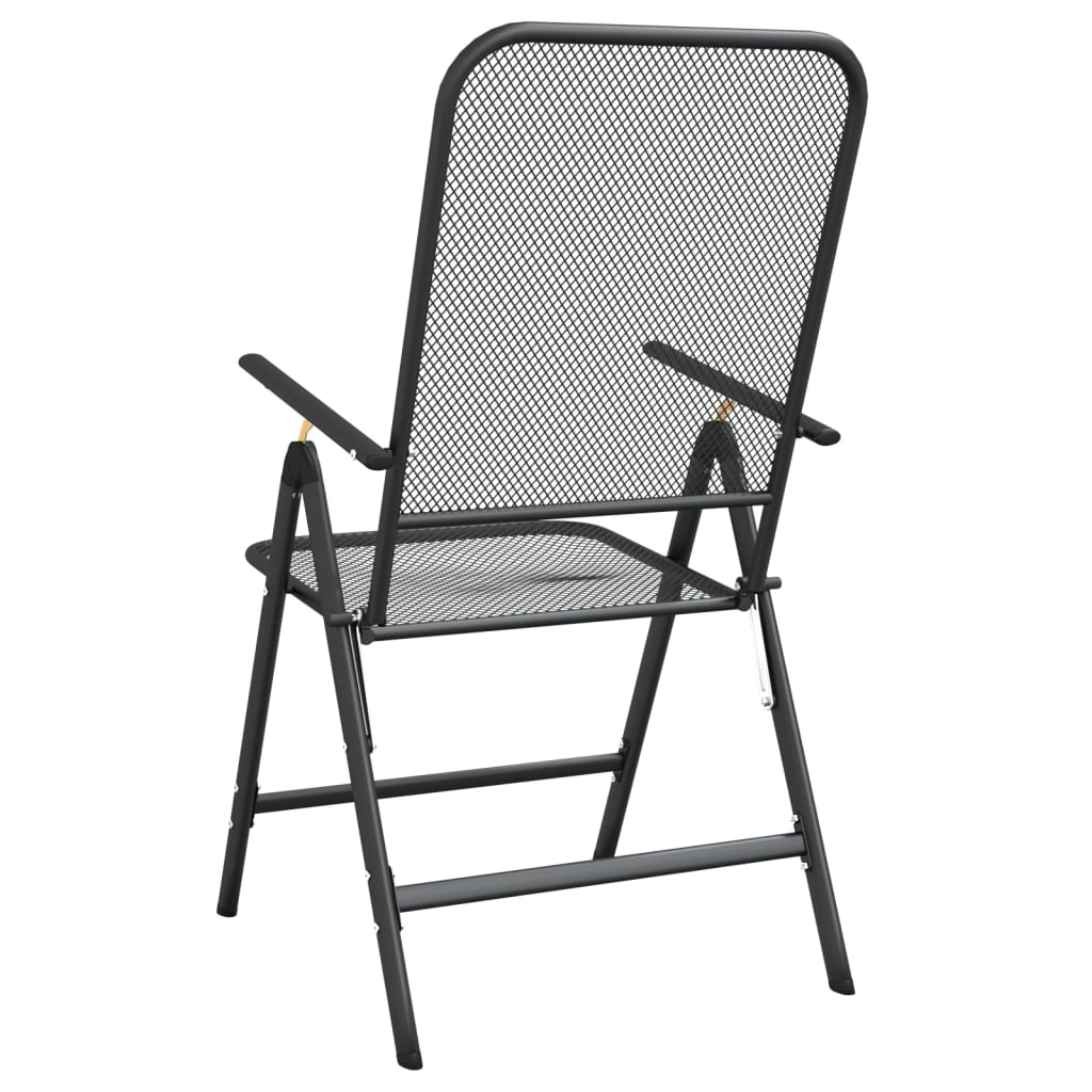 Sammenleggbare hagestoler 4 stk strekkmetall netting antrasitt