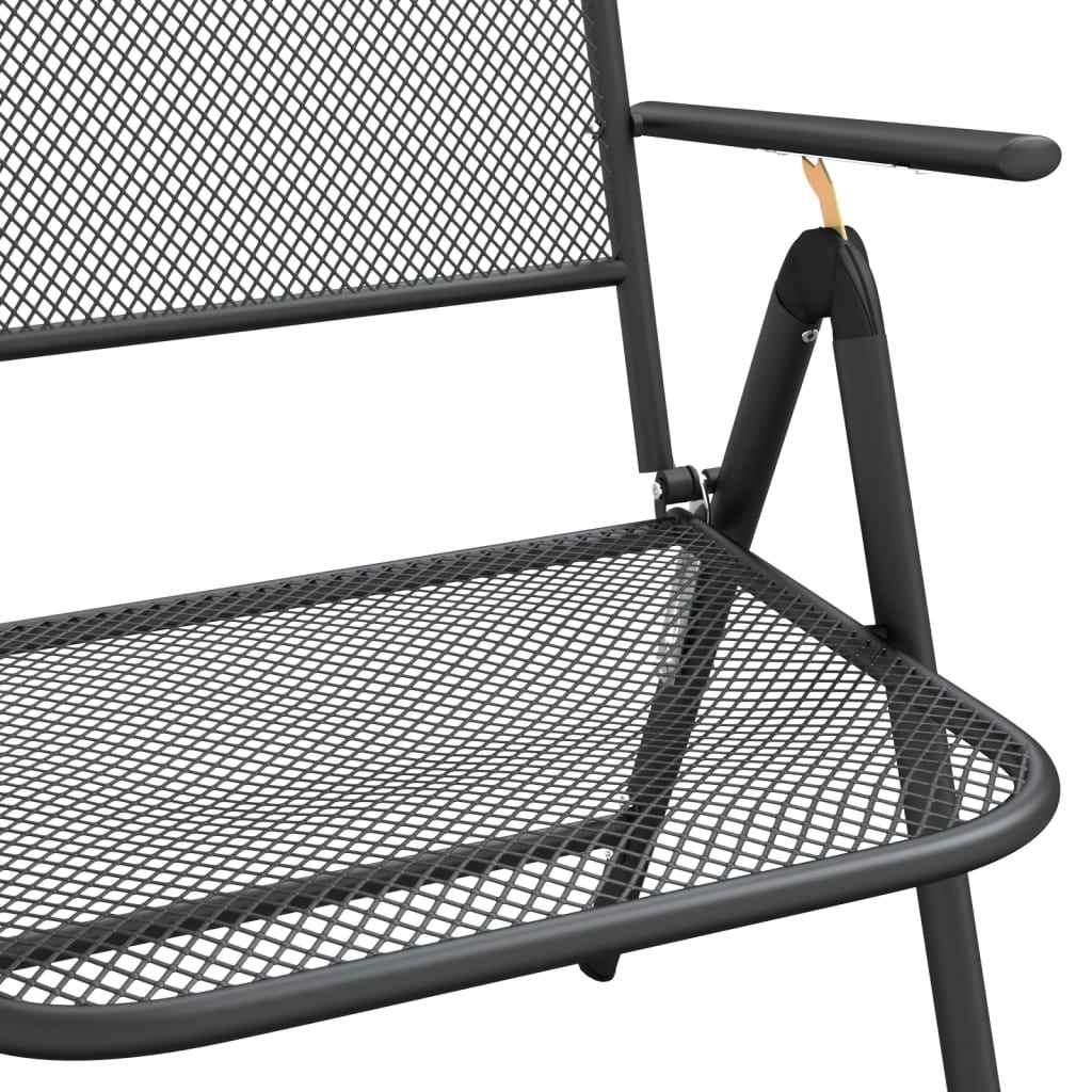 Sammenleggbare hagestoler 4 stk strekkmetall netting antrasitt
