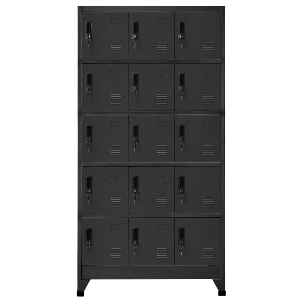 Oppbevaringsskap antrasitt 90x40x180 cm stål