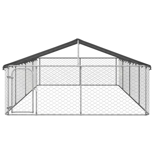 Utendørs hundegård med tak 600x300x150 cm