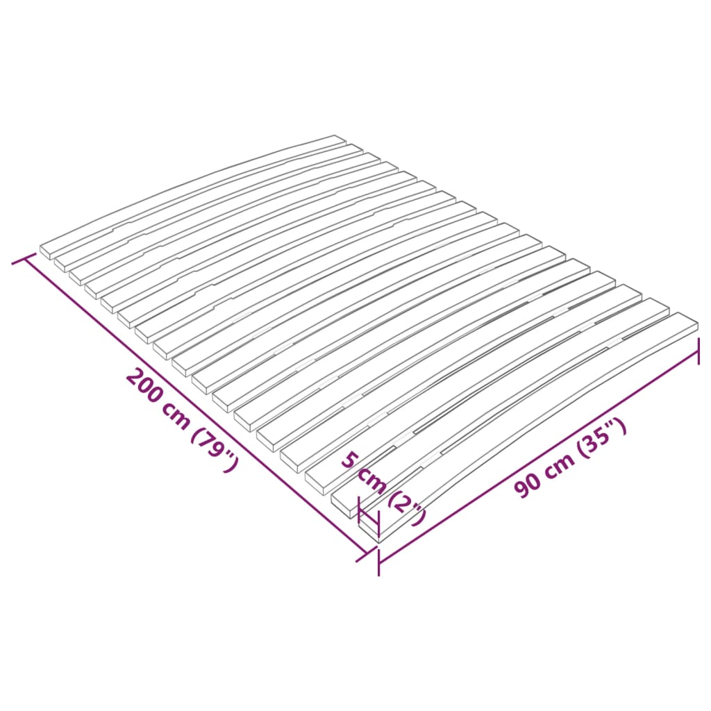 Sengebunnsutskiftning med 17 lameller 90x200 cm