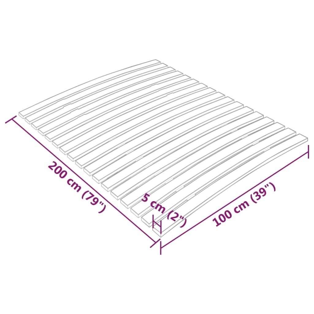 Sengebunnsutskiftning med 17 lameller 100x200 cm