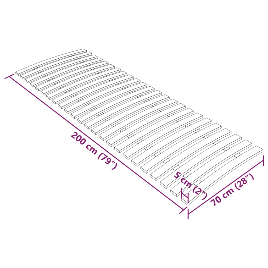 Sengebunnsutskiftning med 24 lameller 70x200 cm