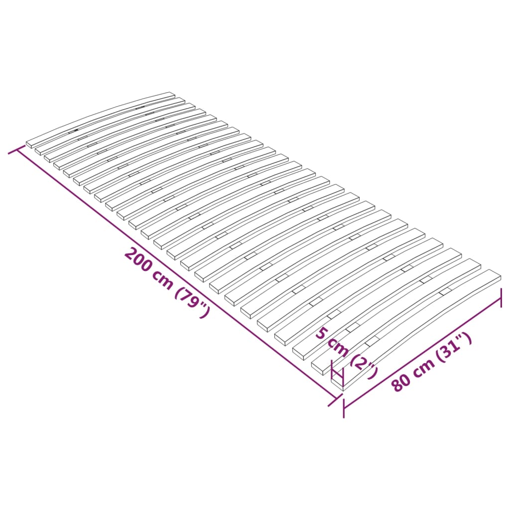 Sengebunnsutskiftning med 24 lameller 80x200 cm