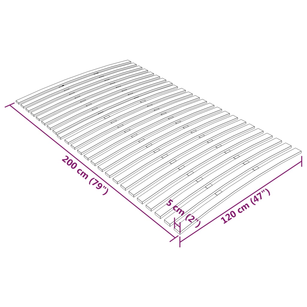 Sengebunnsutskiftning med 24 lameller 120x200 cm