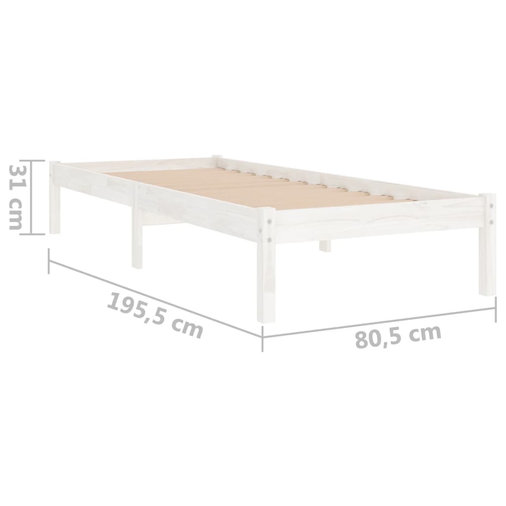 Sengeramme hvit heltre 75x190 cm Small Single