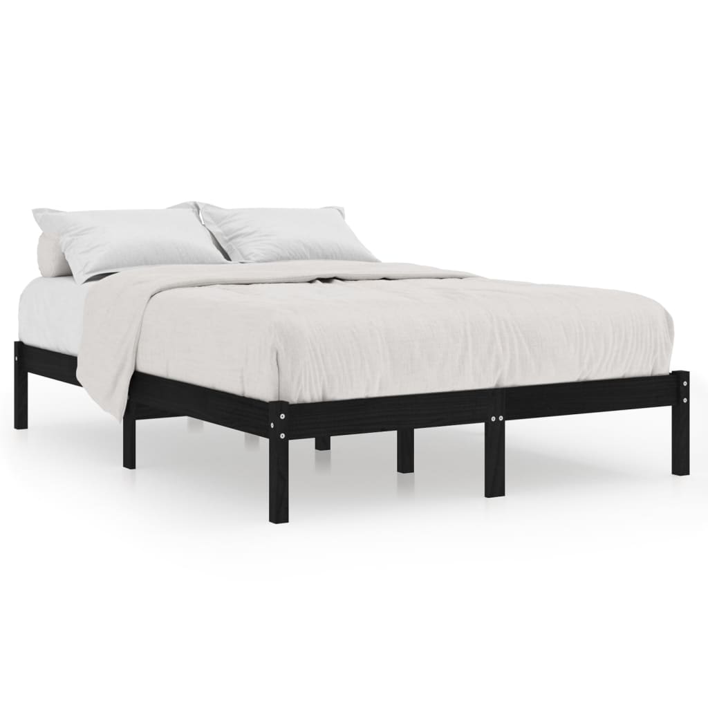 Sengeramme heltre furu 140x190 cm svart