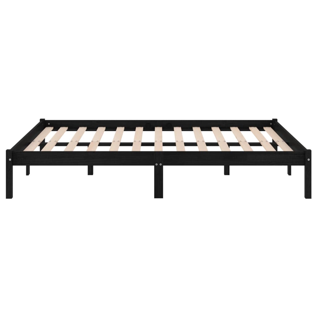 Sengeramme heltre furu 140x190 cm svart