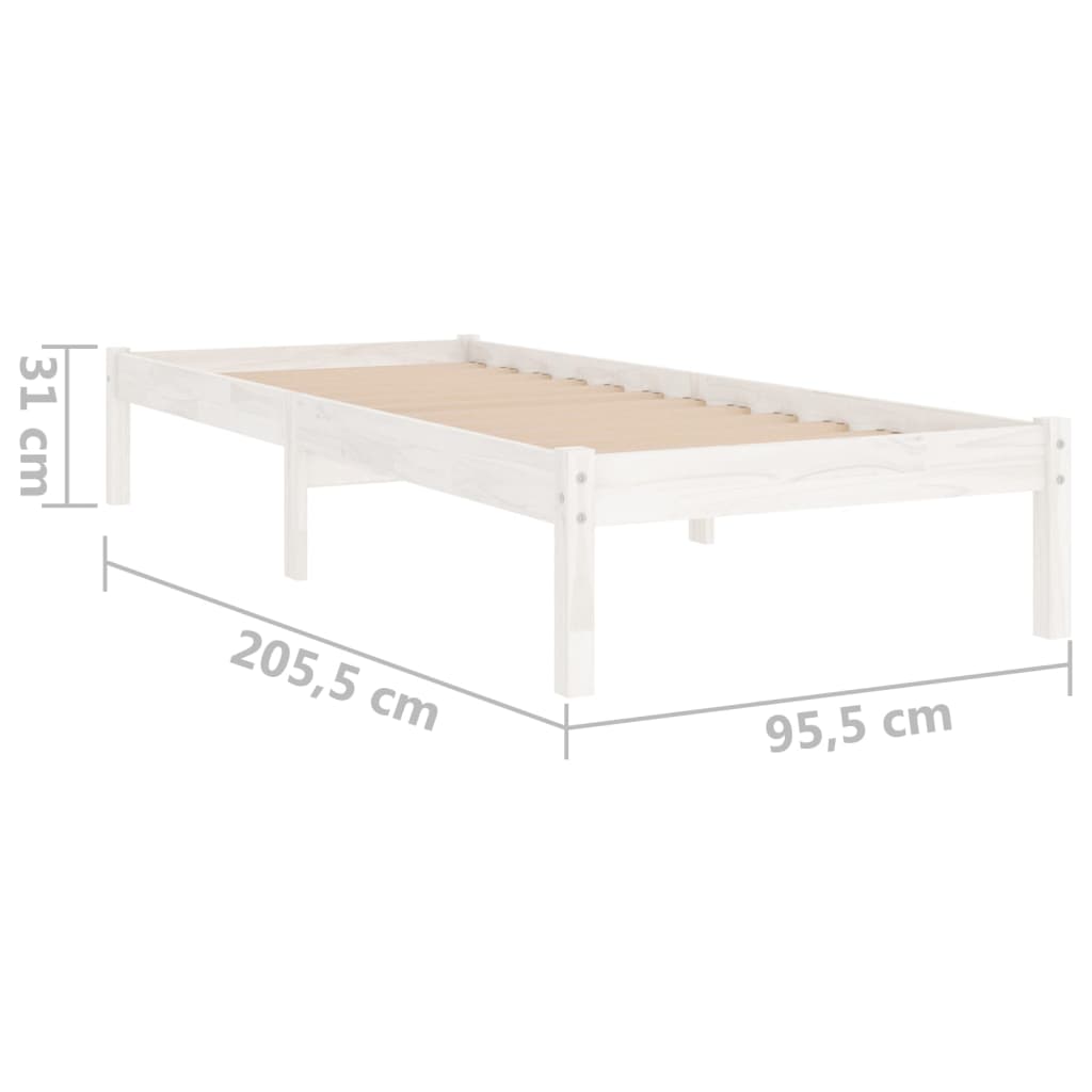 Sengeramme hvit heltre furu 90x200 cm