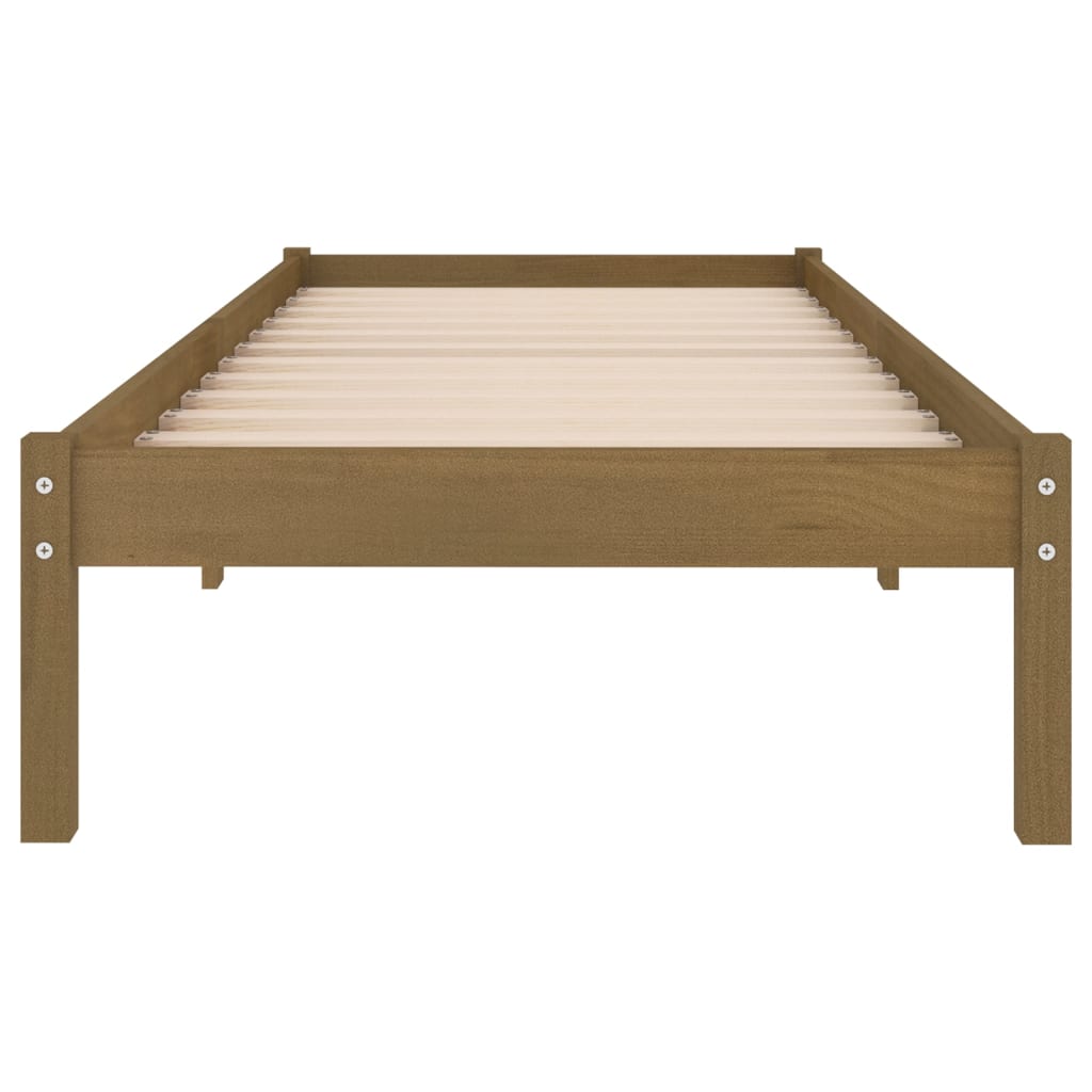 Sengeramme honningbrun heltre furu 100x200 cm