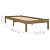Sengeramme honningbrun heltre furu 100x200 cm