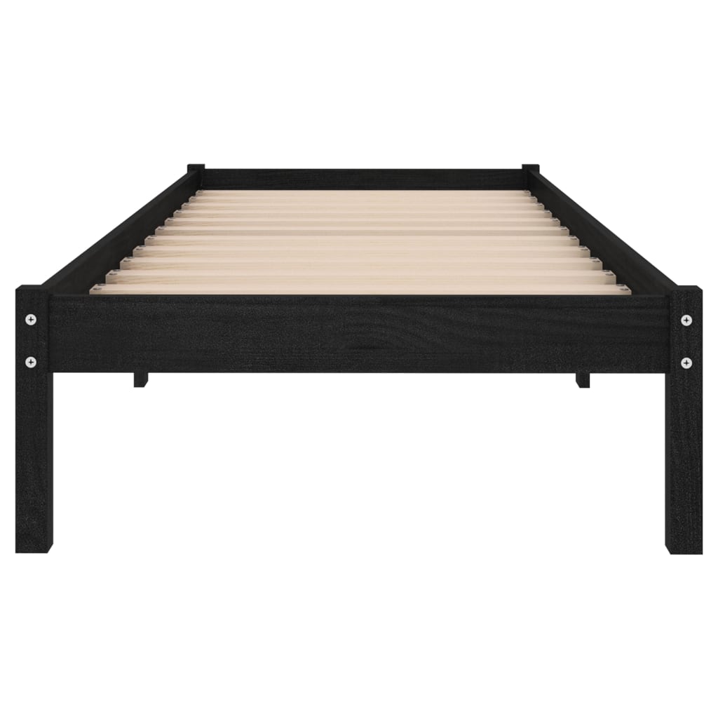 Sengeramme svart heltre furu 100x200 cm