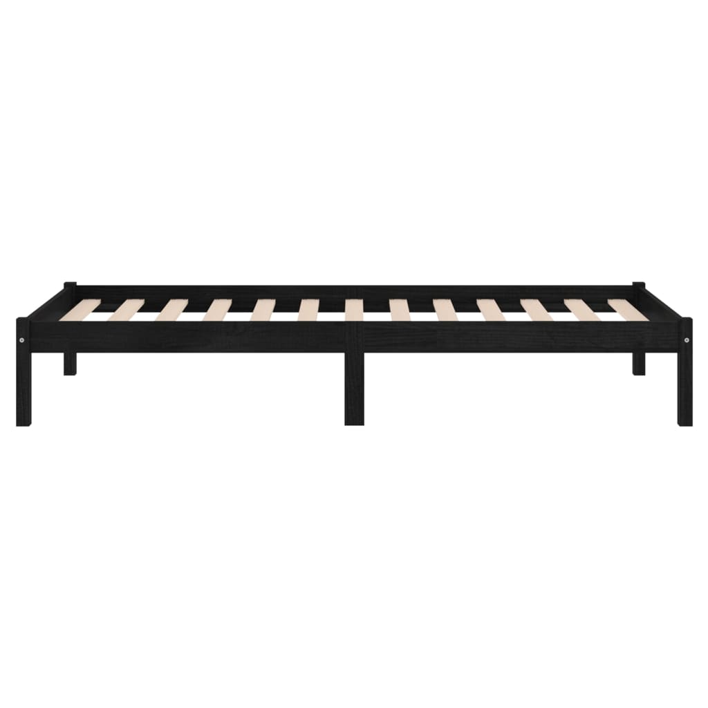 Sengeramme svart heltre furu 100x200 cm