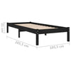 Sengeramme svart heltre furu 100x200 cm