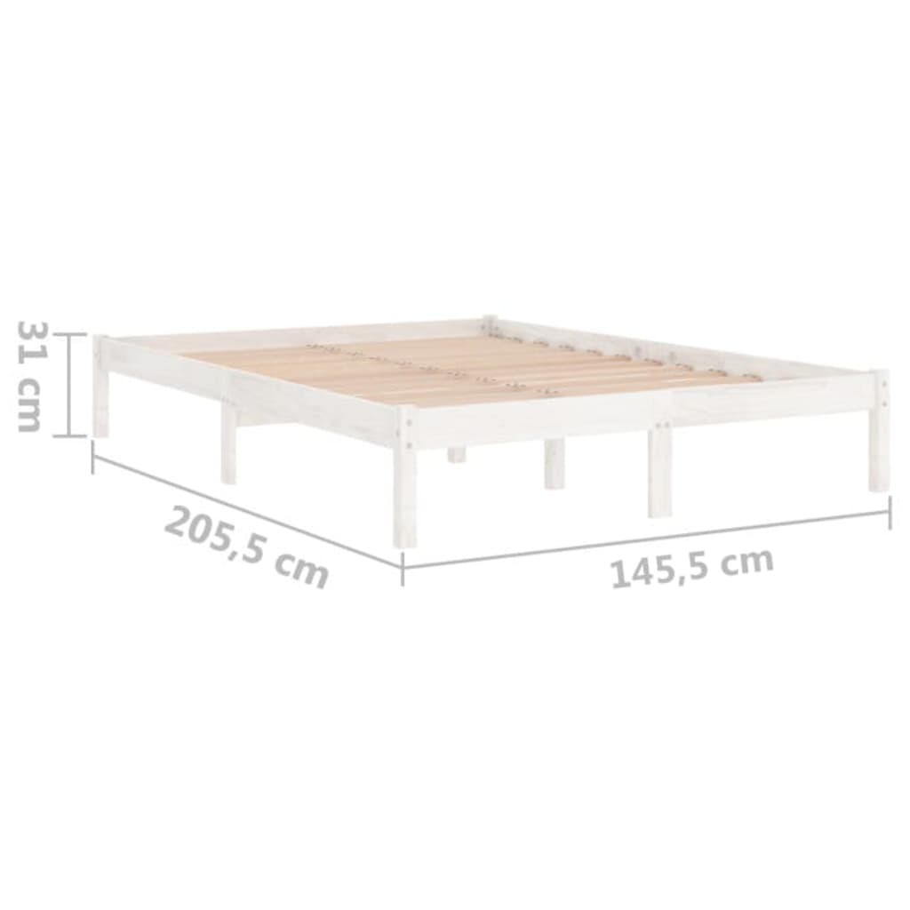 Sengeramme hvit heltre furu 140x200 cm