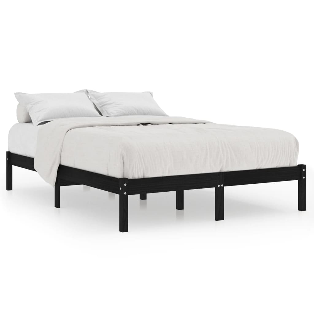 Sengeramme svart heltre 150x200 cm King Size