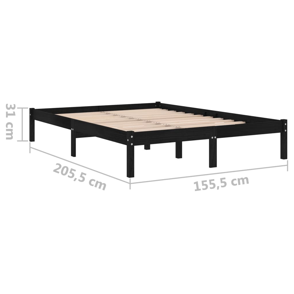 Sengeramme svart heltre 150x200 cm King Size
