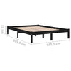 Sengeramme svart heltre 150x200 cm King Size