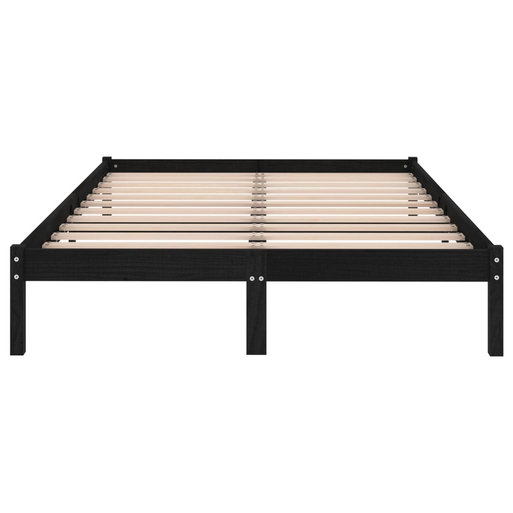 Sengeramme svart heltre furu 200x200 cm