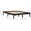 Sengeramme svart heltre furu 200x200 cm
