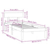 Sengeramme hvit heltre 75x190 cm Small Single