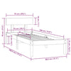 Sengeramme svart heltre 75x190 cm Small Single