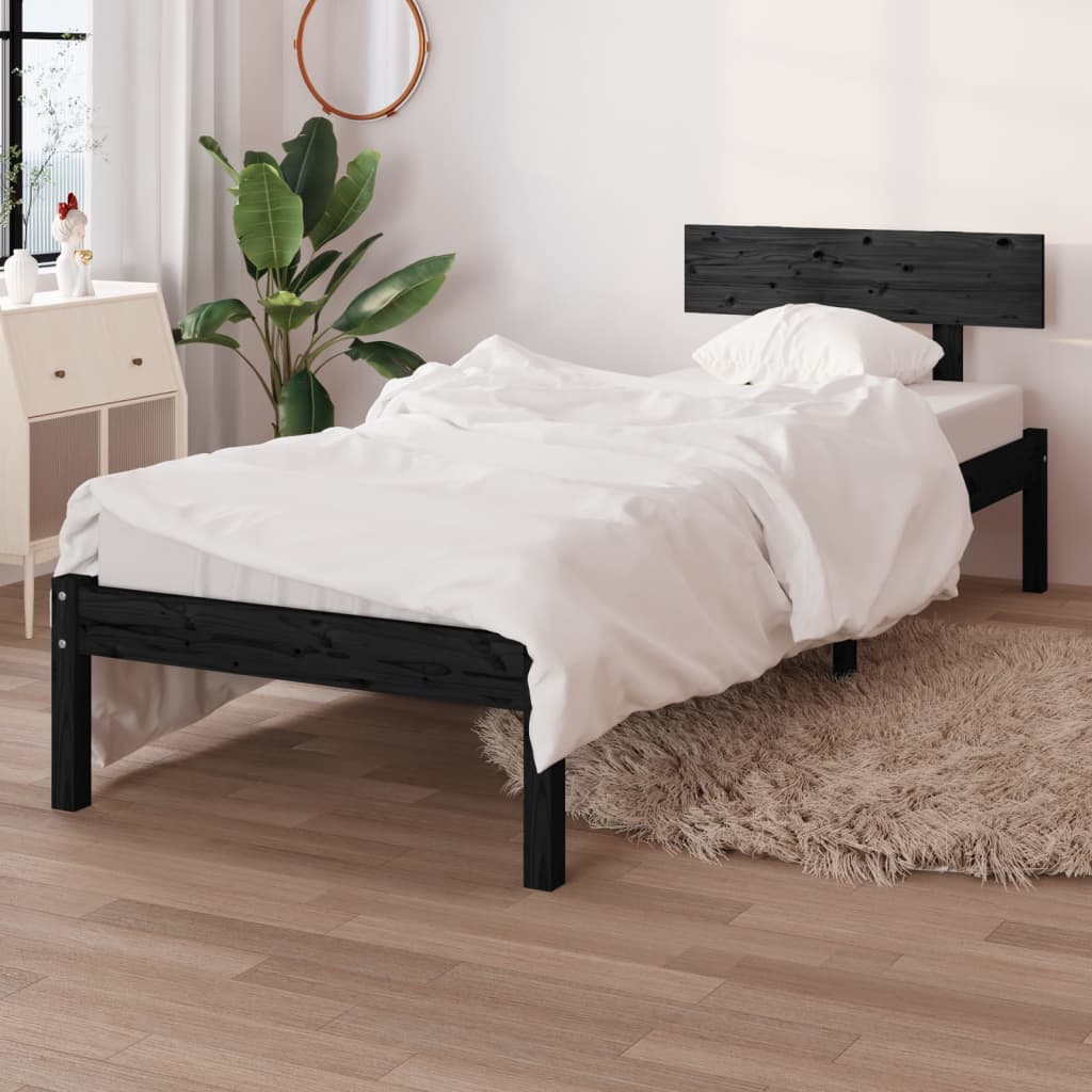 Sengeramme svart heltre 75x190 cm Small Single