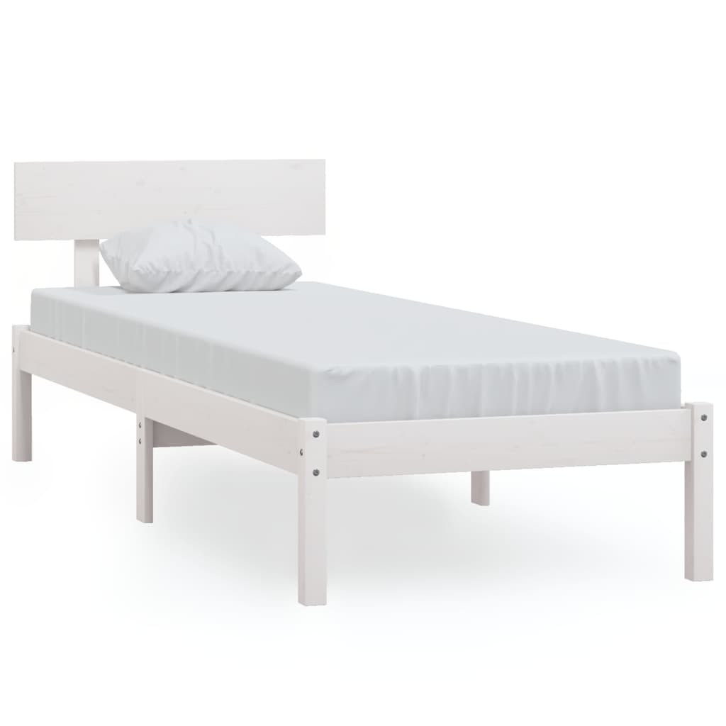 Sengeramme hvit heltre furu 90x190 cm Single
