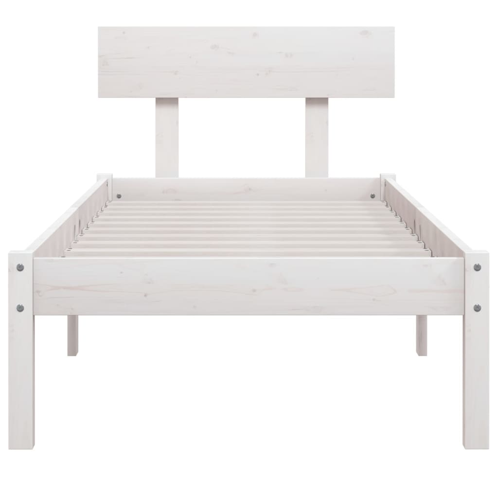 Sengeramme hvit heltre furu 90x190 cm Single
