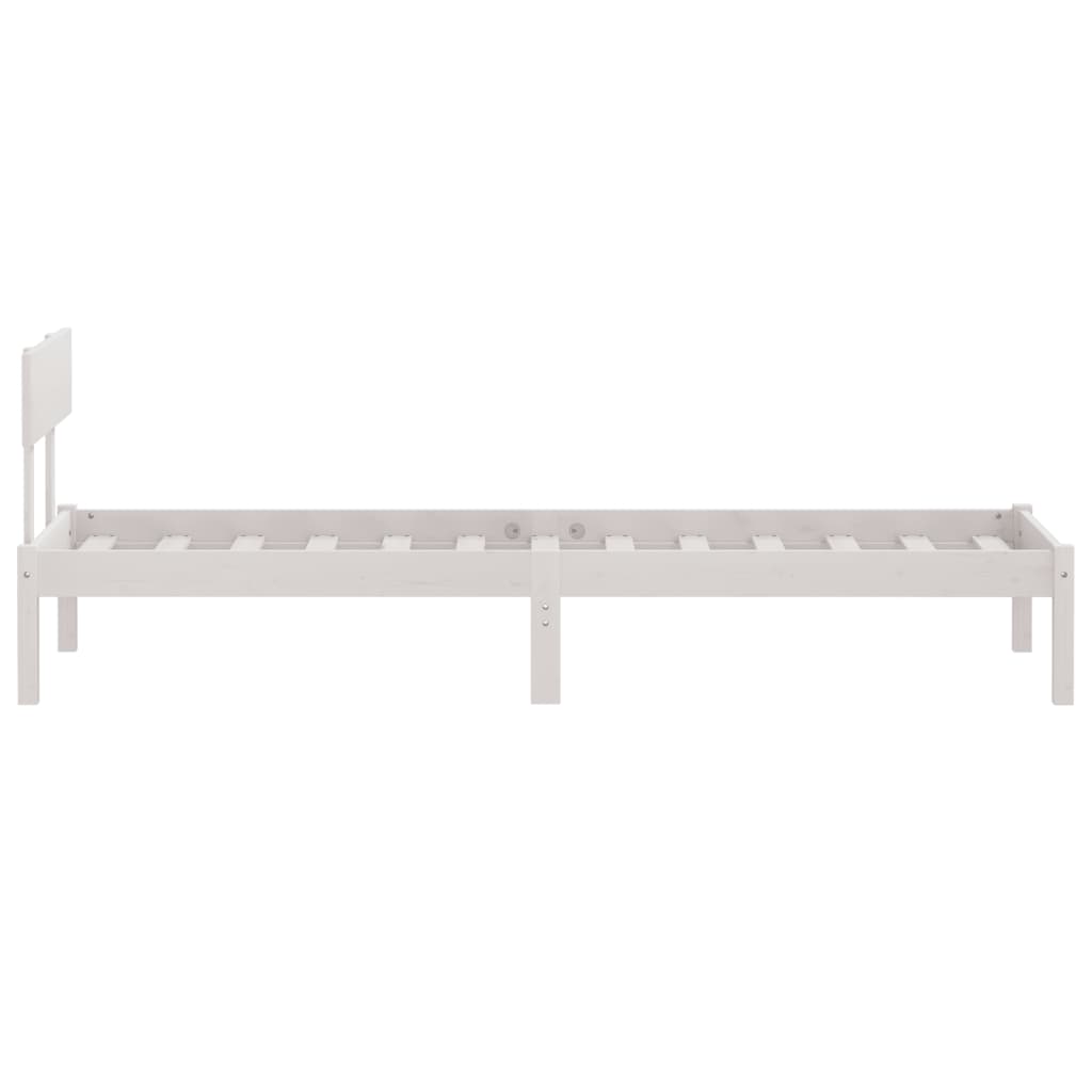 Sengeramme hvit heltre furu 90x190 cm Single
