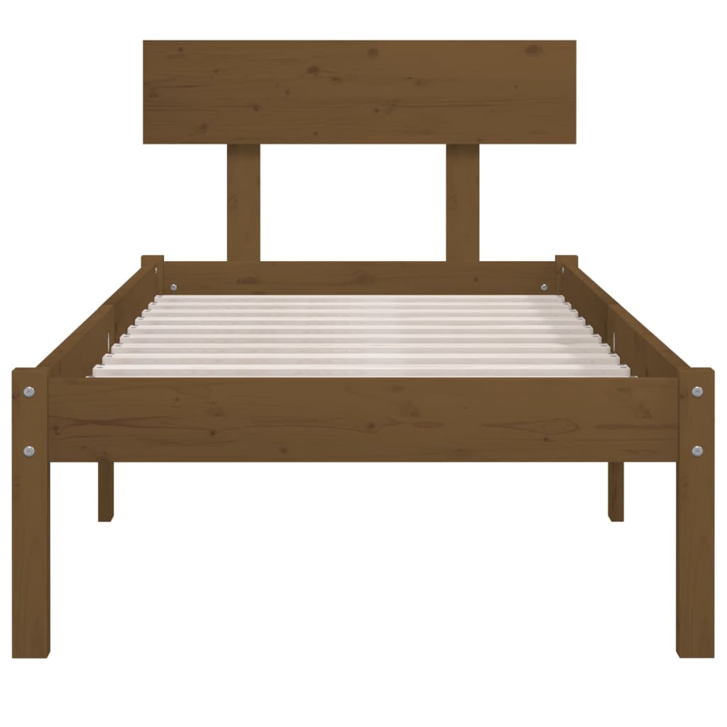 Sengeramme honningbrun heltre furu 90x190 cm Single