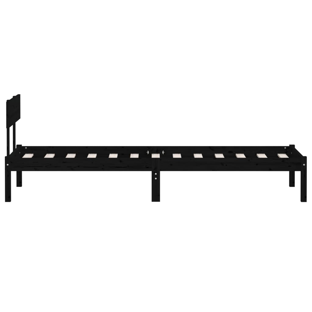 Sengeramme svart heltre furu 90x190 cm Single