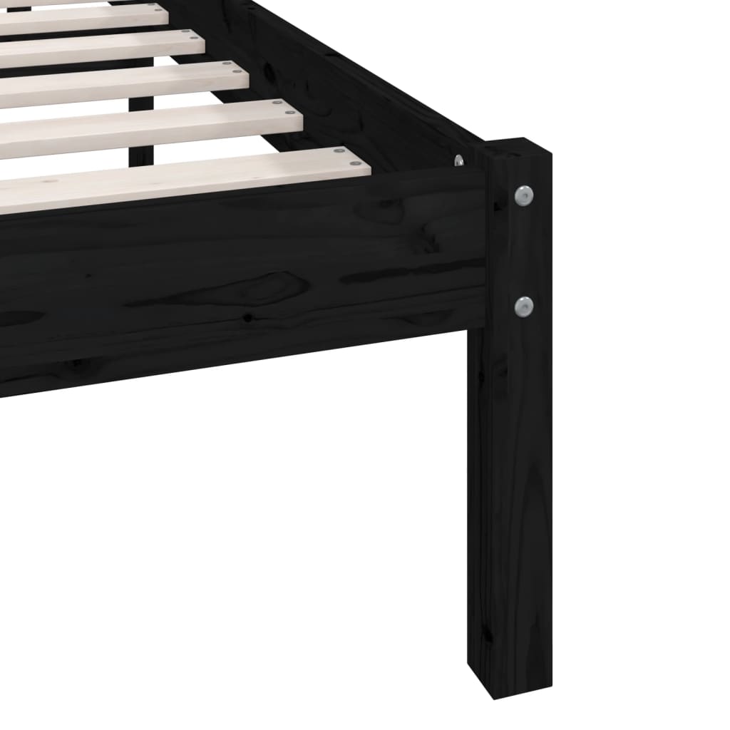 Sengeramme svart heltre furu 90x190 cm Single