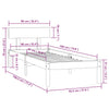 Sengeramme svart heltre furu 90x190 cm Single