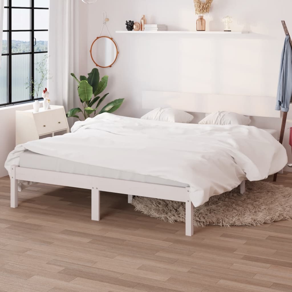 Sengeramme hvit heltre furu 135x190 cm Double
