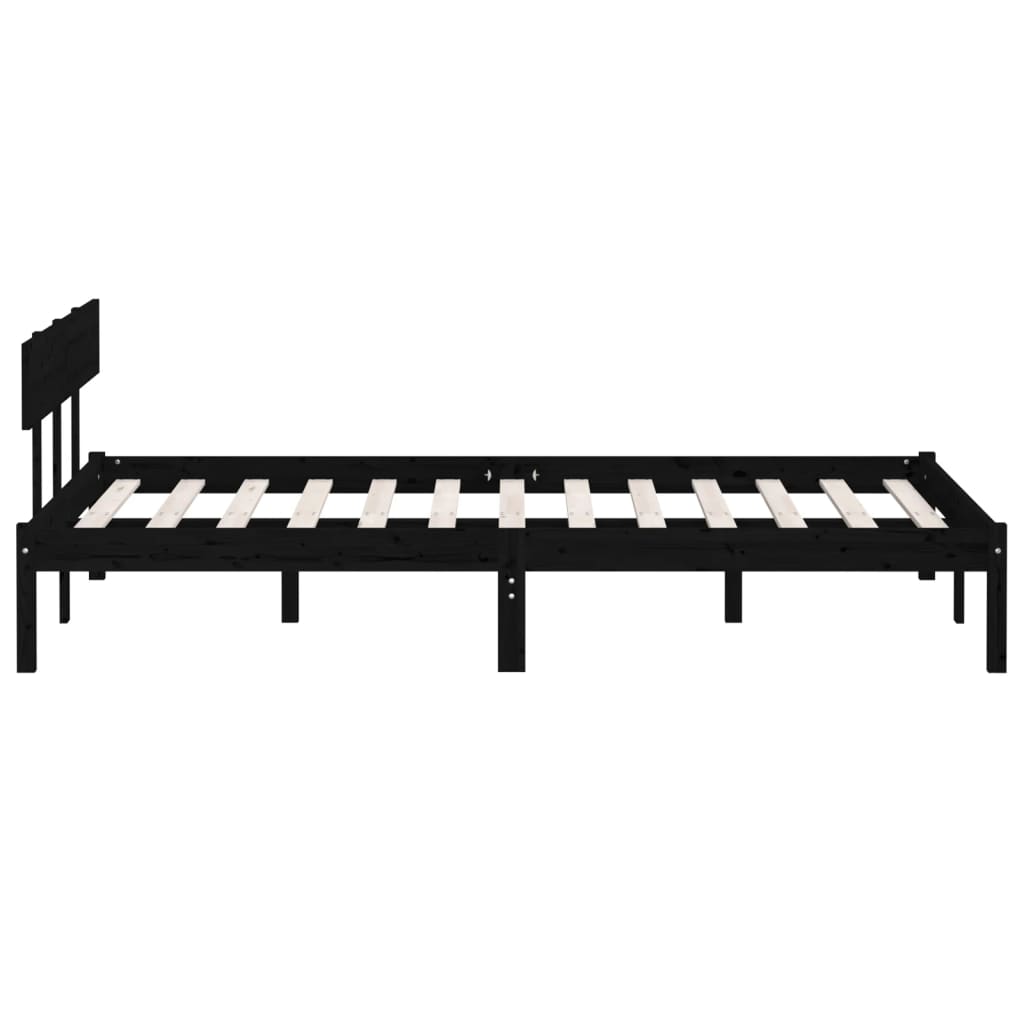Sengeramme svart heltre furu 135x190 cm Double