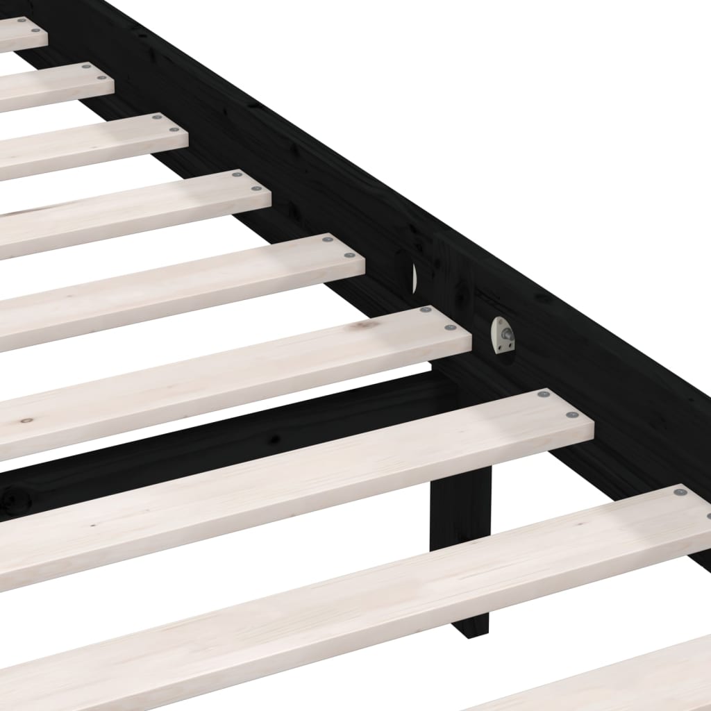 Sengeramme svart heltre furu 135x190 cm Double