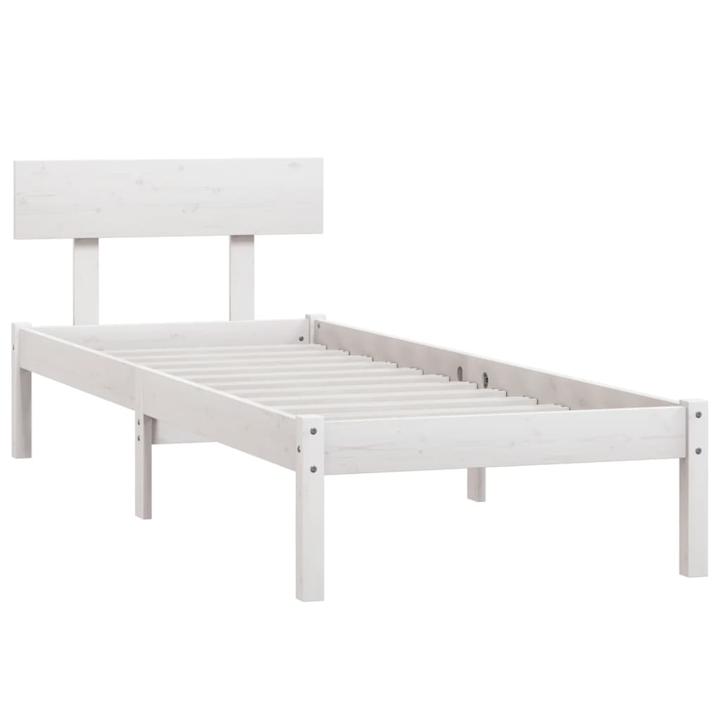 Sengeramme hvit heltre furu 90x200 cm