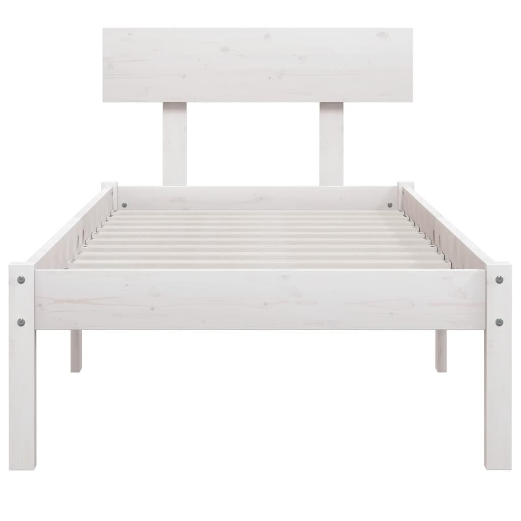 Sengeramme hvit heltre furu 90x200 cm