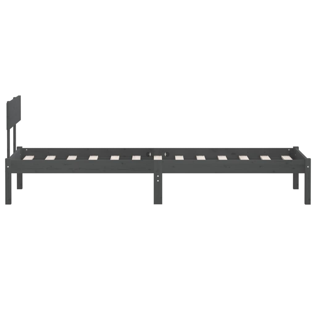 Sengeramme grå heltre furu 100x200 cm
