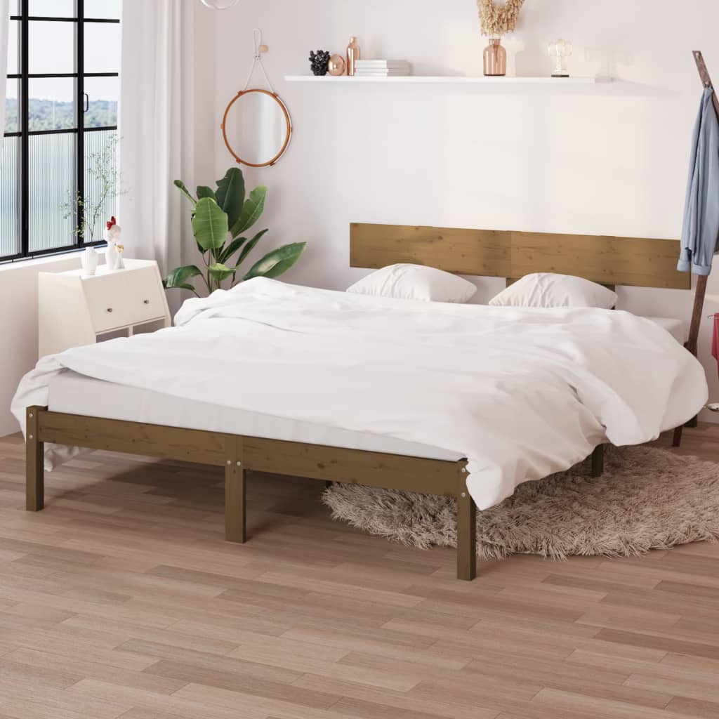 Sengeramme honningbrun heltre furu 120x200 cm