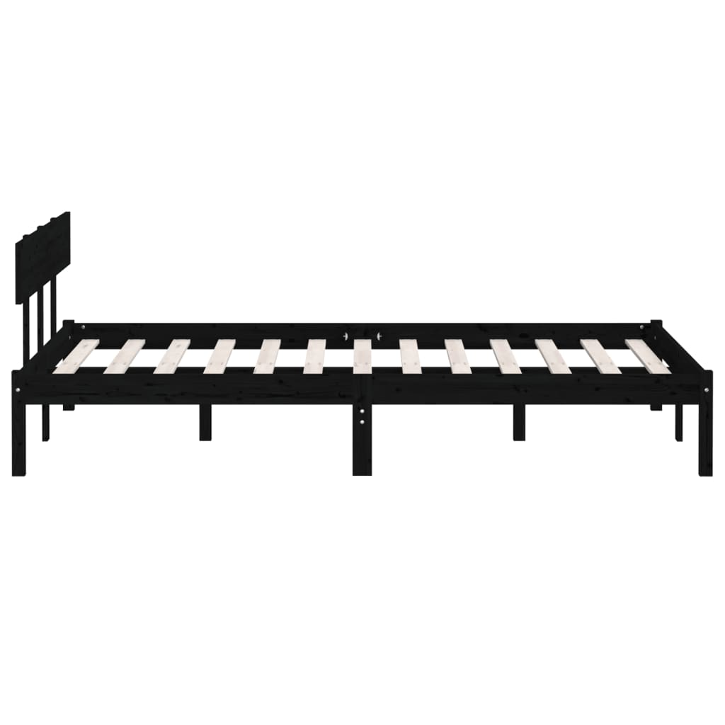Sengeramme svart heltre furu 140x200 cm
