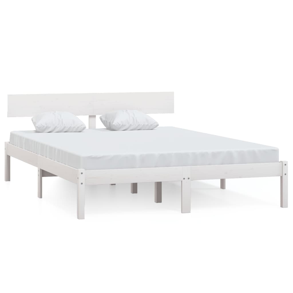 Sengeramme hvit heltre furu 150x200 cm King Size