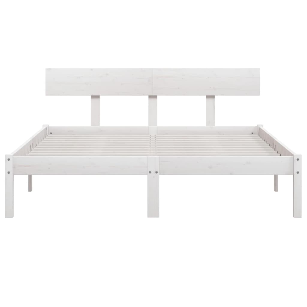 Sengeramme hvit heltre furu 150x200 cm King Size