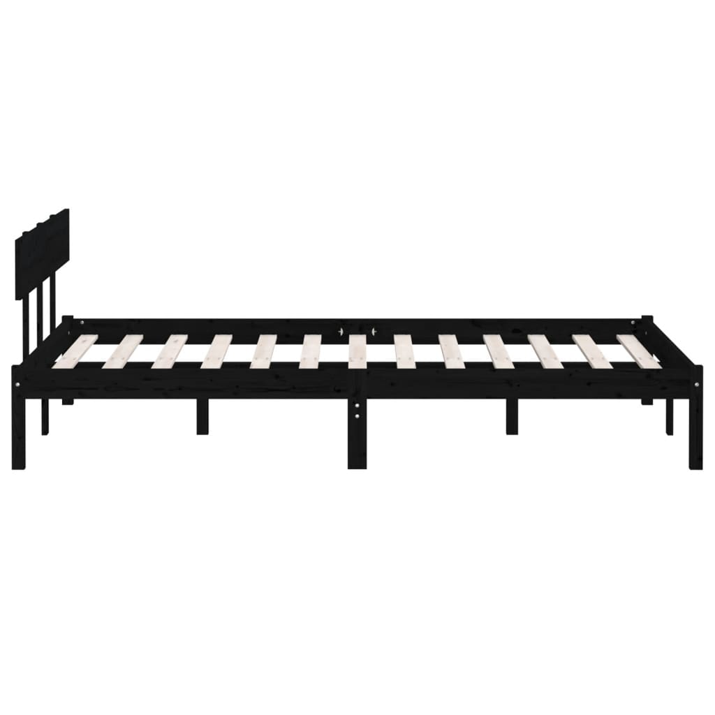 Sengeramme svart heltre furu 150x200 cm King Size