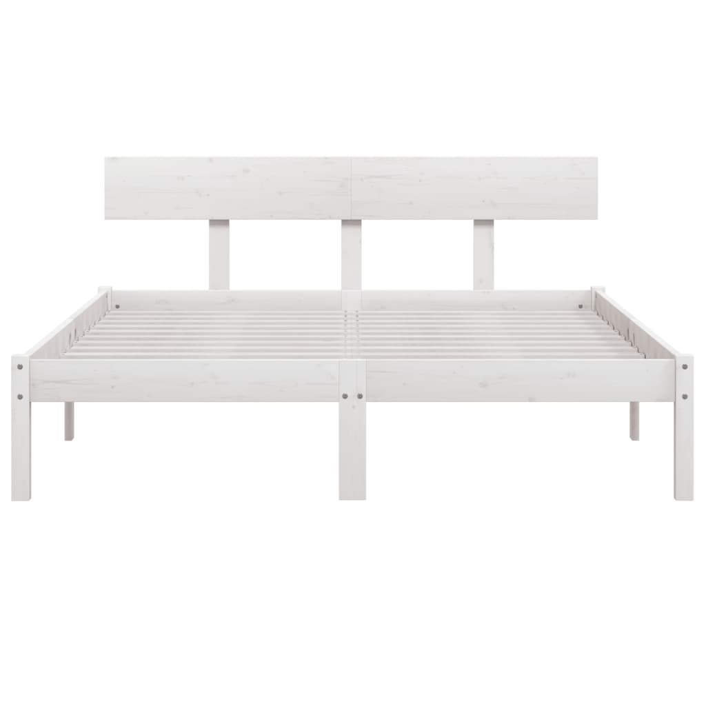 Sengeramme hvit heltre furu 160x200 cm