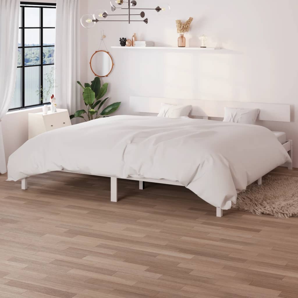 Sengeramme hvit heltre furu 180x200 cm Super King