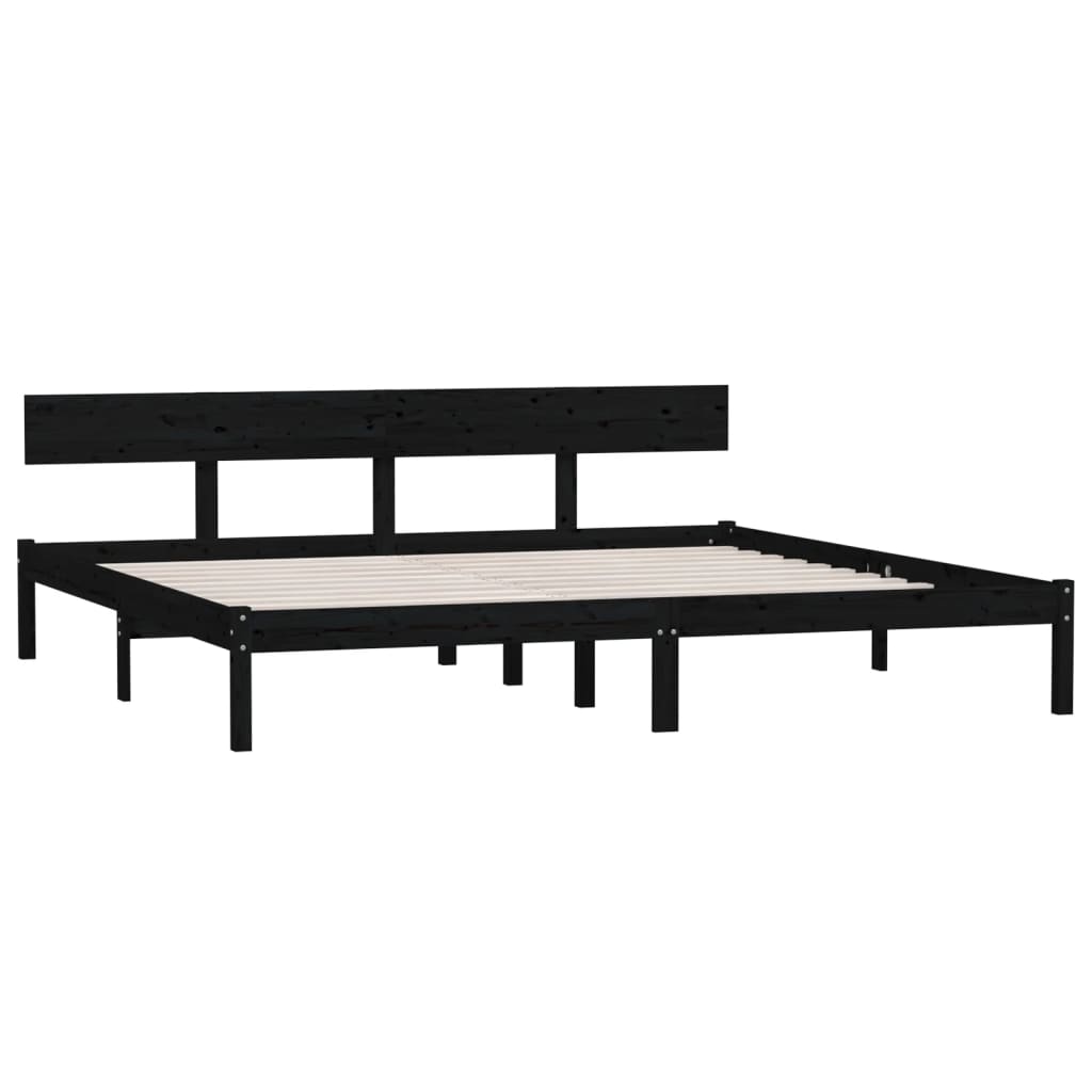 Sengeramme svart heltre furu 180x200 cm Super King