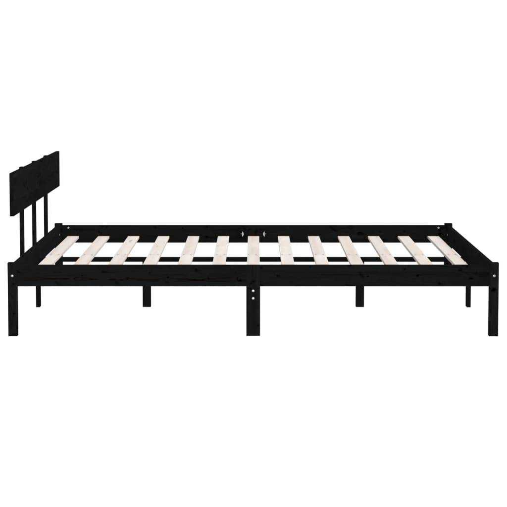 Sengeramme svart heltre furu 180x200 cm Super King
